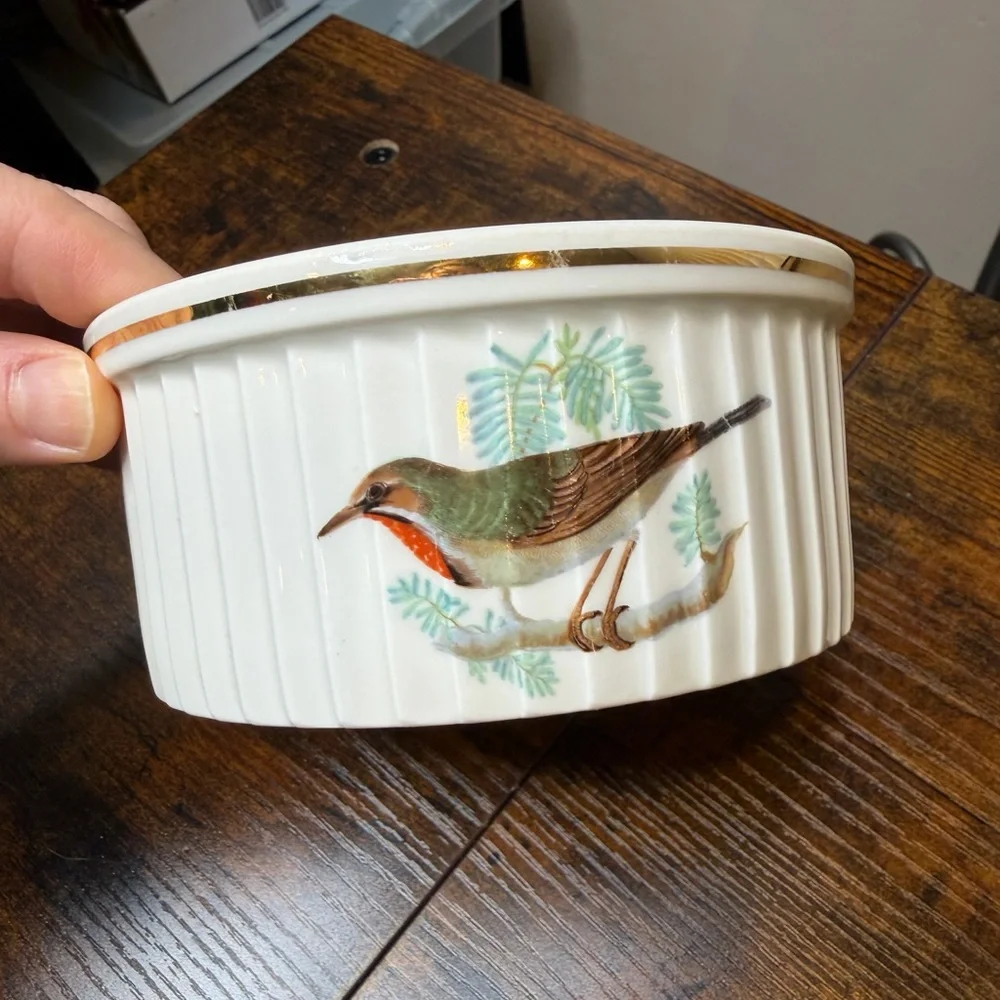 LOUIS LOURIOUX LE FAUNE BIRDS SOUFFLE DISH 6